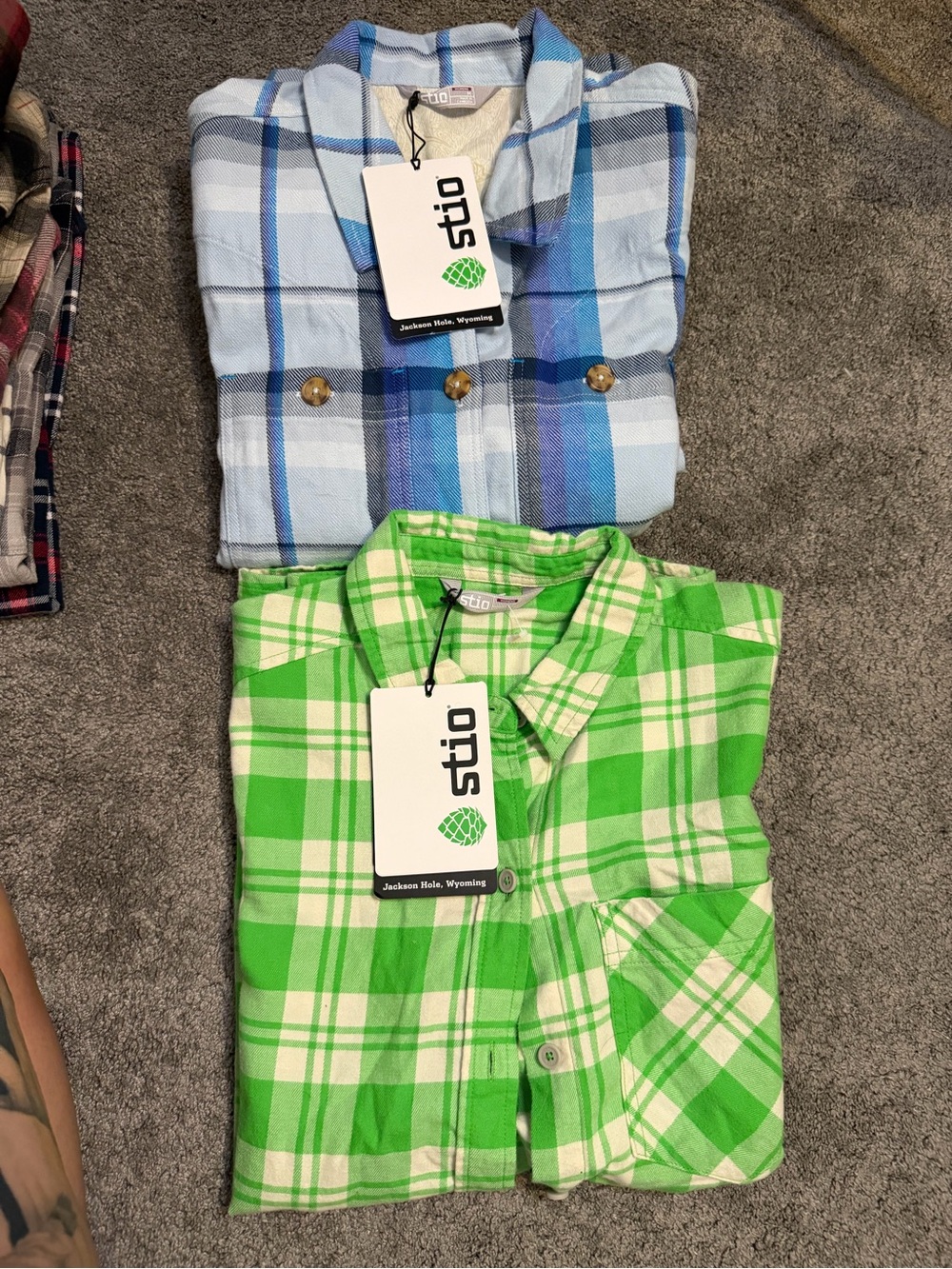 Bundle of 3 Stio Plaid Button-Down Shirts